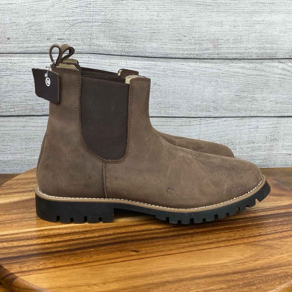 NEW Line of Trade Brown Leather The Foundation Chelsea Boot Men’s Size 10
